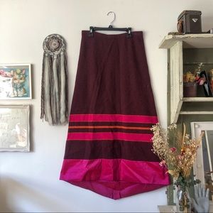 Striped Wool Maxi Skirt